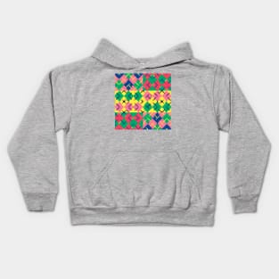 Colorful Pixelated Checkered Design Kids Hoodie
